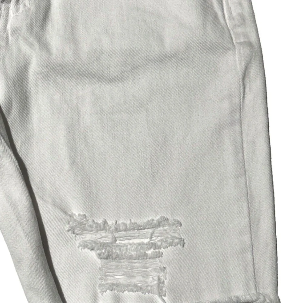 YMI Women's High‎ Rise White Distress Denim Shorts 
